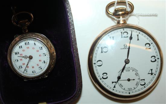 Omega pocket watch & ladies fob watch